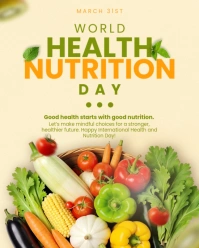 Yellow Modern & Minimal World Health Nutrition Day Instagram Portrait template