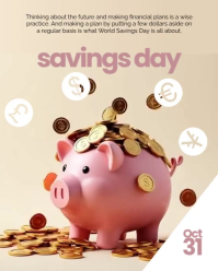 สีเหลือง World Savings Day Instagram Portrait Template