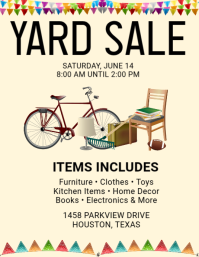 Yellow Modern & Minimal Yard Sale Flyer Folheto (US Letter) template