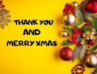 Yellow Modern & Minimal Yellow Simple Thank You And Merry Christmas  Flyer (us Letter) template