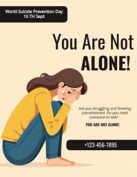 Yellow Modern & Minimal You Are Not Alone  Flyer (us Letter) template