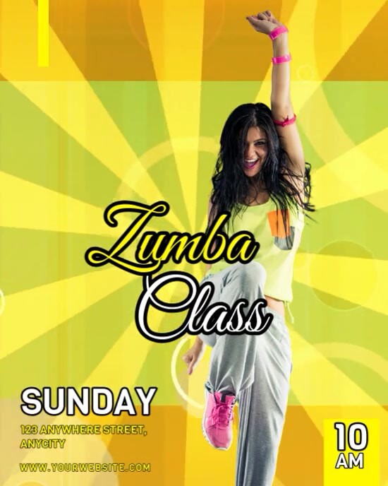 Yellow Modern & Minimal Zumba Classes Instagram Portrait template