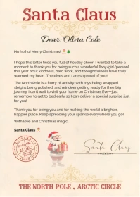 Yellow Modern & Minimal Christmas Letter From Santa A6 template