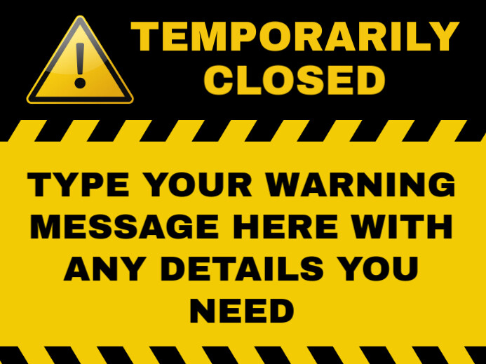 Yellow Modern & Minimal Construction Warning 庭院招牌 template