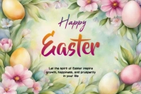 Yellow Modern & Minimal Easter Card Label Etiket template