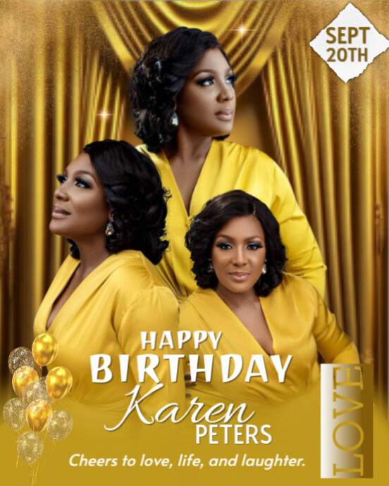 Yellow Modern & Minimal Elegant Birthday Template Instagram Portrait