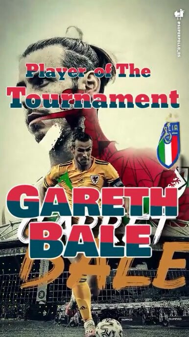 Yellow Modern & Minimal Gareth Bale(player Of The Tournament) Instagram Reel template