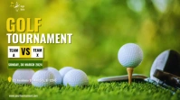 Yellow Modern & Minimal Golf Tournament Digital Display (16:9) template