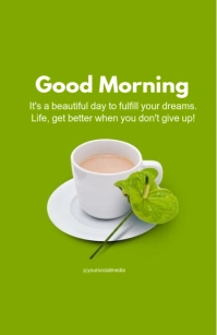 Yellow Modern & Minimal Good Morning Designs Templates  Half Page Wide