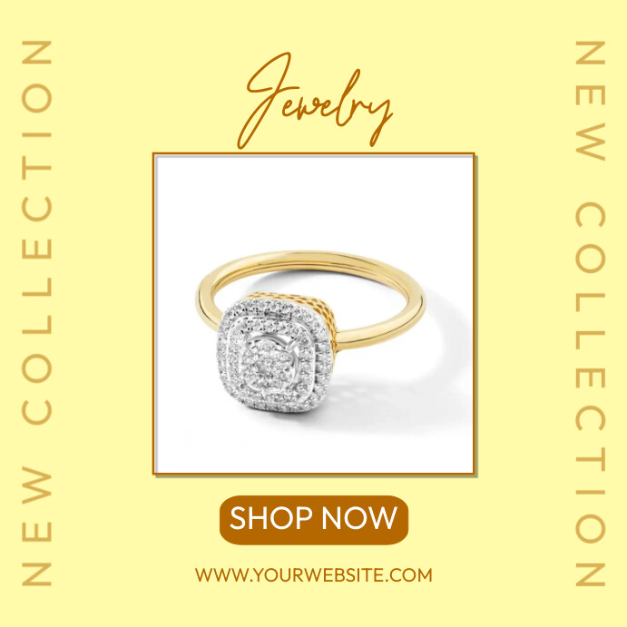 Yellow Modern & Minimal Jewelry Pos Instagram template