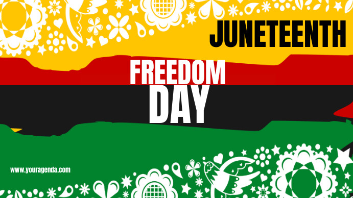 Yellow Modern & Minimal Juneteenth Digital Di template