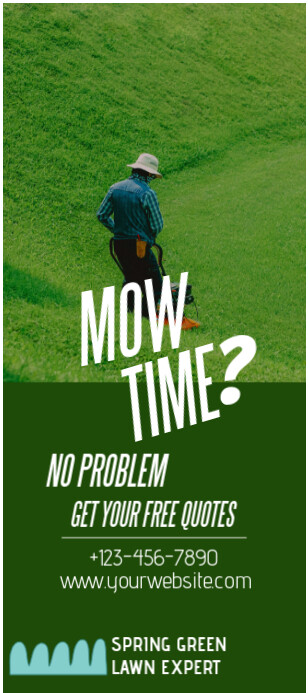 Yellow Modern & Minimal Marketing Lawn Services  Rack Card Karta reagałowa template