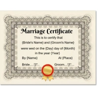 Yellow Modern & Minimal Marriage Certificate  Instagram Post template