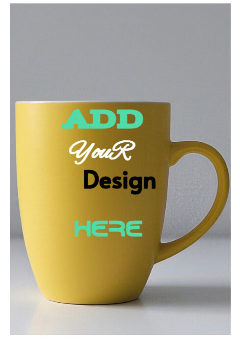 Yellow Modern & Minimal Mock-up Teacup  A4 template