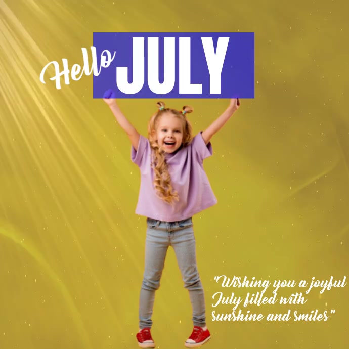 July Simple Design Yellow Modern & Minimal New Month July Design Template | PosterMyWall