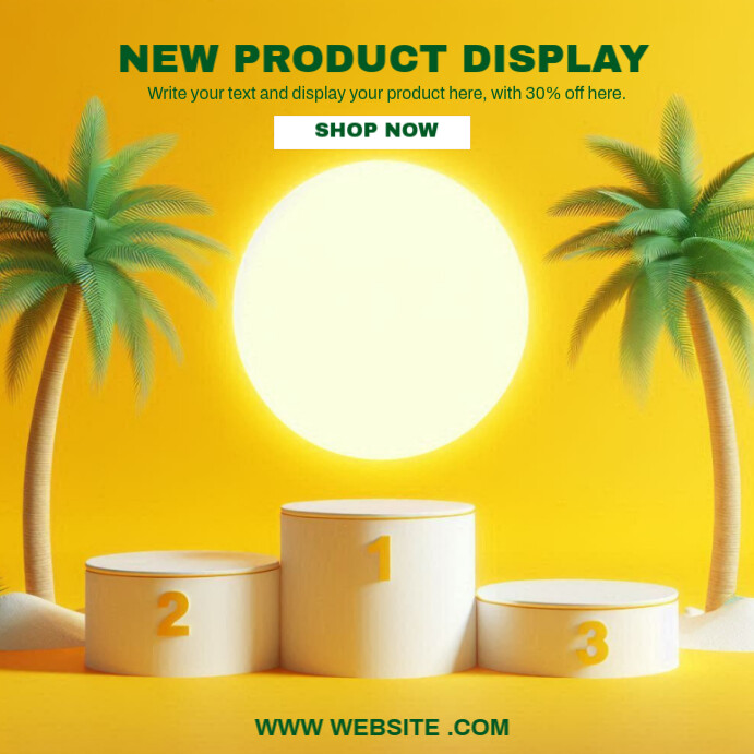 Yellow Modern & Minimal Products Display Podium Background Instagram Post template