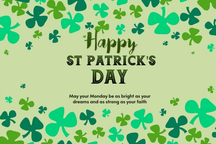 Yellow Modern & Minimal St Patrick's Day Label Etichetta template