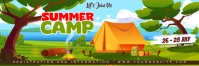 Yellow Modern & Minimal Summer Camp Tajuk Twi Twitter Banner template