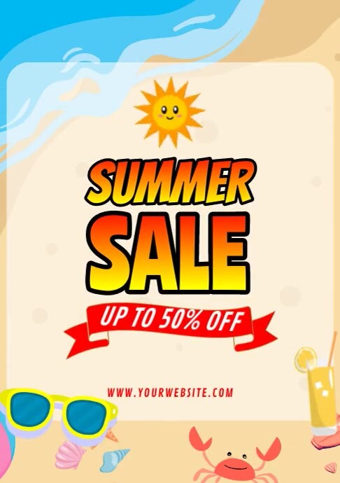 Yellow Modern & Minimal Summer Sale A4 template