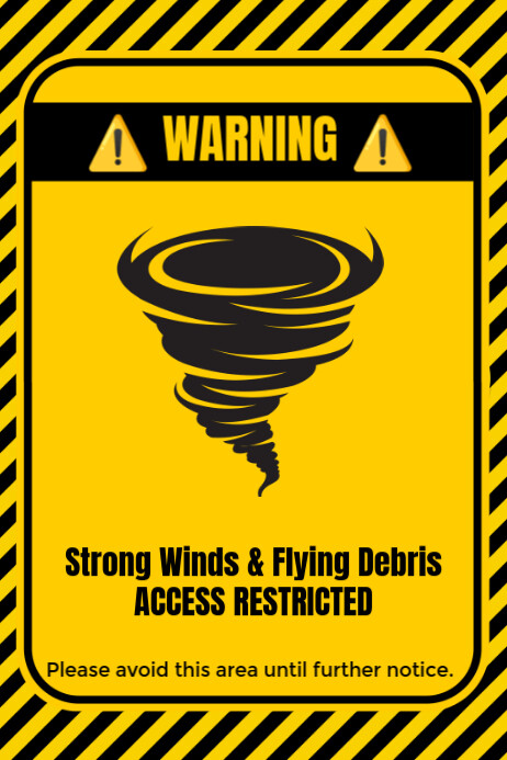 Yellow Modern & Minimal Warning Hurricane Poster 海报 template