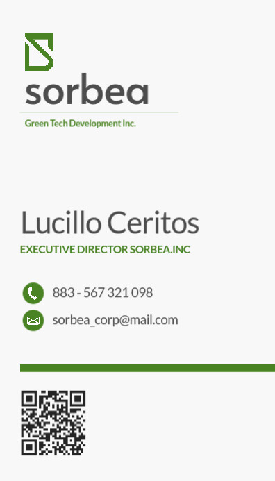 Yellow Modern & Minimal White Green And Black Qr Code Minimal Vertical Business Card 2024 2025 2026 template