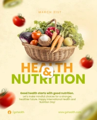 Yellow Modern & Minimal World Health And Nutrition  Instagram Portrait template