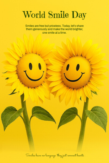 Copy of Yellow Modern & Minimal World Smile Day Template Poster ...