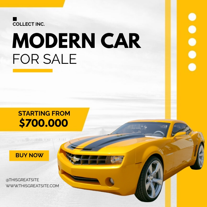 Yellow Modern Car Sale (Instagram Post) Template PosterMyWall