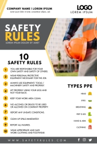 Yellow Modern Construction Site Safety Flyer Poster template