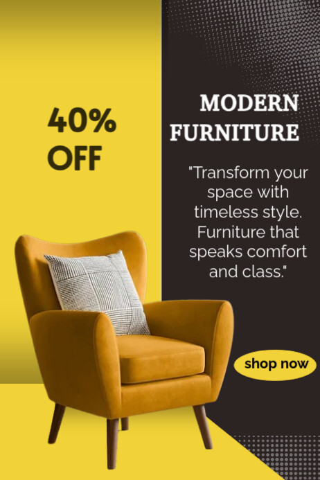 Yellow Modern Furniture Poster Template | PosterMyWall