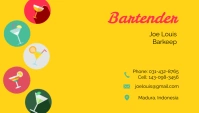 Yellow Mustard Drinks Bartender Business Card template