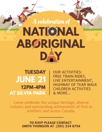 Yellow National Aboriginal Day Event Flyer template