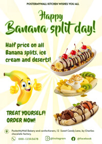 Yellow Banana Split Promotion A4 Template