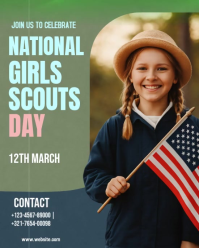 Yellow National Girls Scouts Day Poster Instagram Portrait template