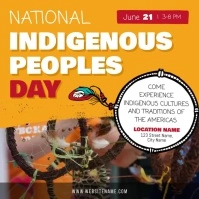 Yellow National Indigenous Day Square Video Quadrado (1:1) template