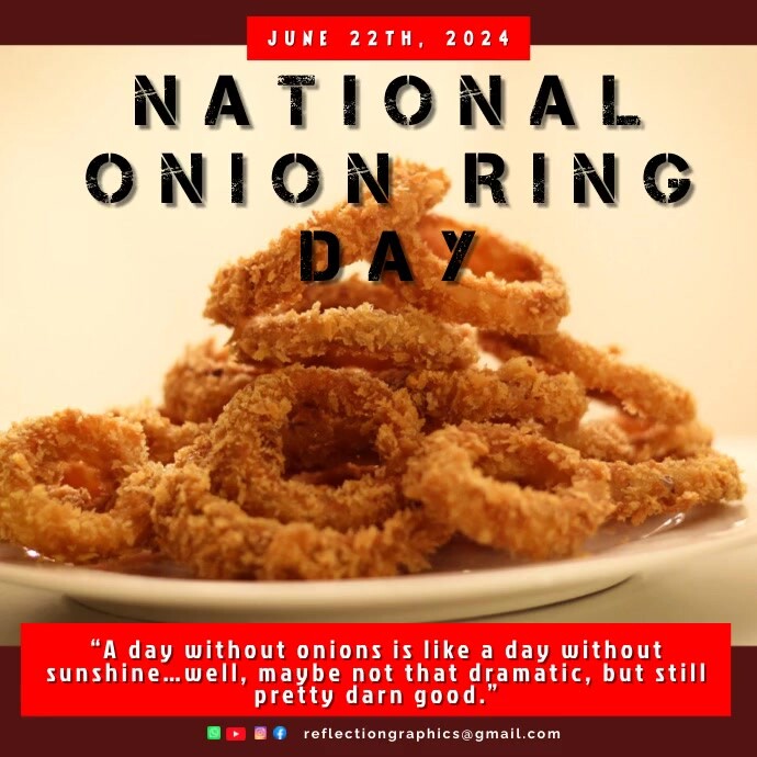 Yellow National Onion Ring Day Instagram Post template