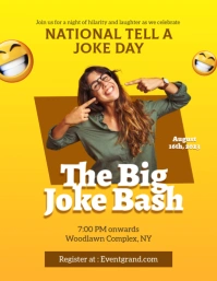 Yellow National Tell a Joke Event Poster Volante (Carta US) template