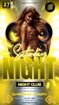 Yellow neon club Party Event Design Template Instagram 快拍