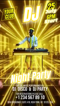 Amarelo Night Party Display digitale Template