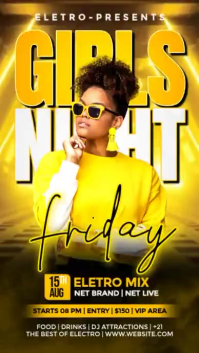 Yellow Neon Girls Night Out Instagram Reel Video Instagram-Reel template