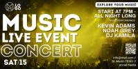 Yellow Music Concert Banner Evenbrite Template
