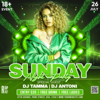 Yellow Neon Night Party Instagram Post template