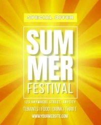 Yellow Neon Summer Festival Instagram Portrait template