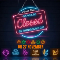 Black Thanksgiving Closure Notice Instagram Post Template