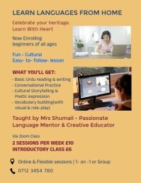 Yellow Online Classes Flyer (us Letter) Volante (Carta US) template