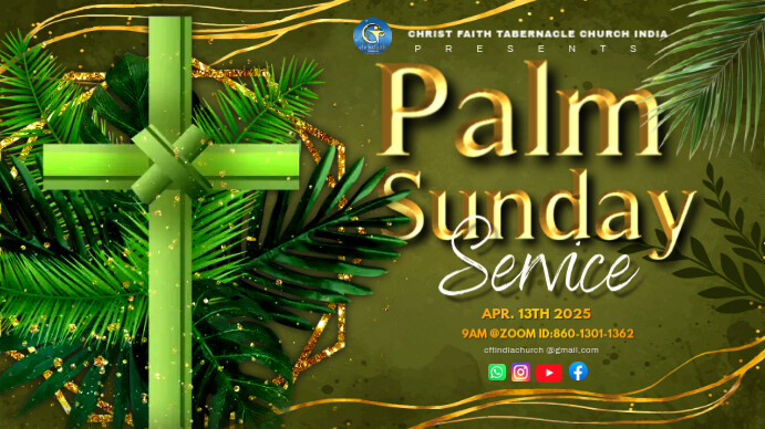 Yellow Palm Sunday  Youtube Thumbnail template