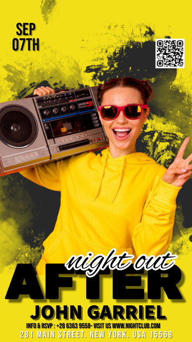 Yellow Party Event История на Instagram template