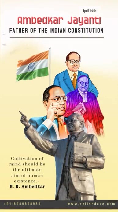 Yellow Pastel Ambedkar Jayanti Instagram Story template