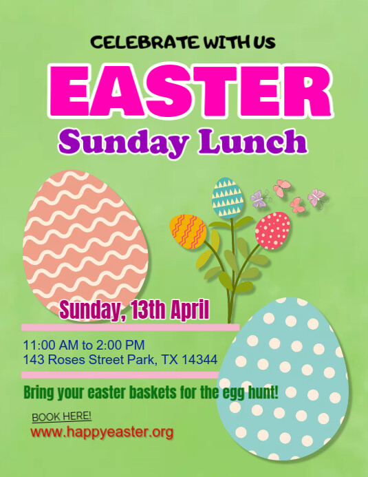 Yellow Pastel Easter Flyer (us Letter) template