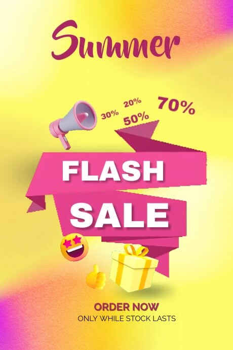 Copy of Yellow Pastel Flash Sale Poster | PosterMyWall